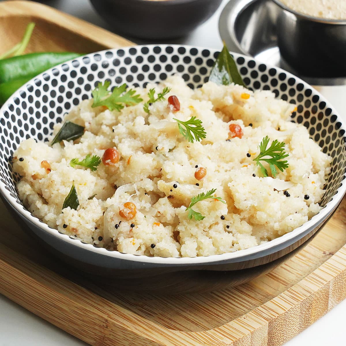 A bowl of homemade upma